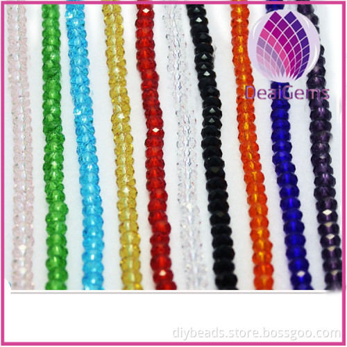 Bead glass 8x6mm hand-faceted rondelle